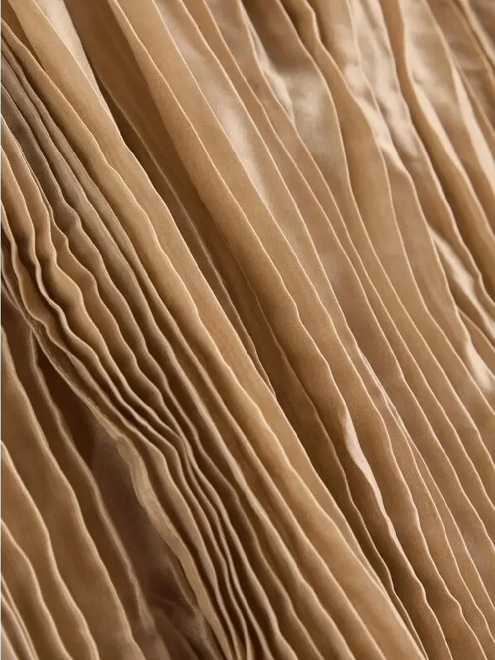Eileen Fisher Whisper Pleated Silk Scarf (Beige)